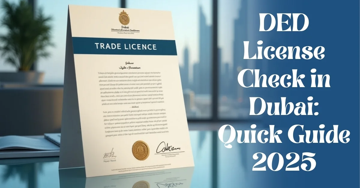 Image of DED trade license check in Dubai with official document 2025