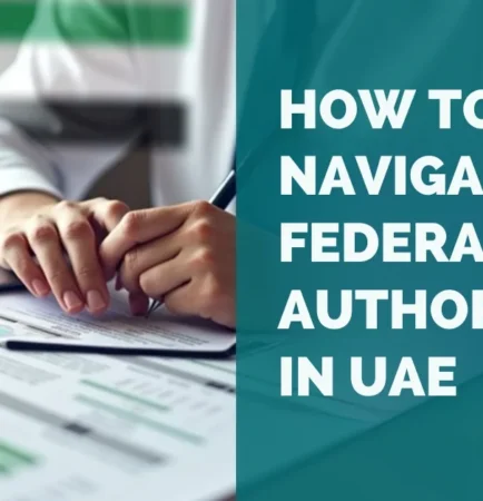 Image of business consultants in Dubai reviewing documents for Tax Registration Number (TRN) application on FTA portal.