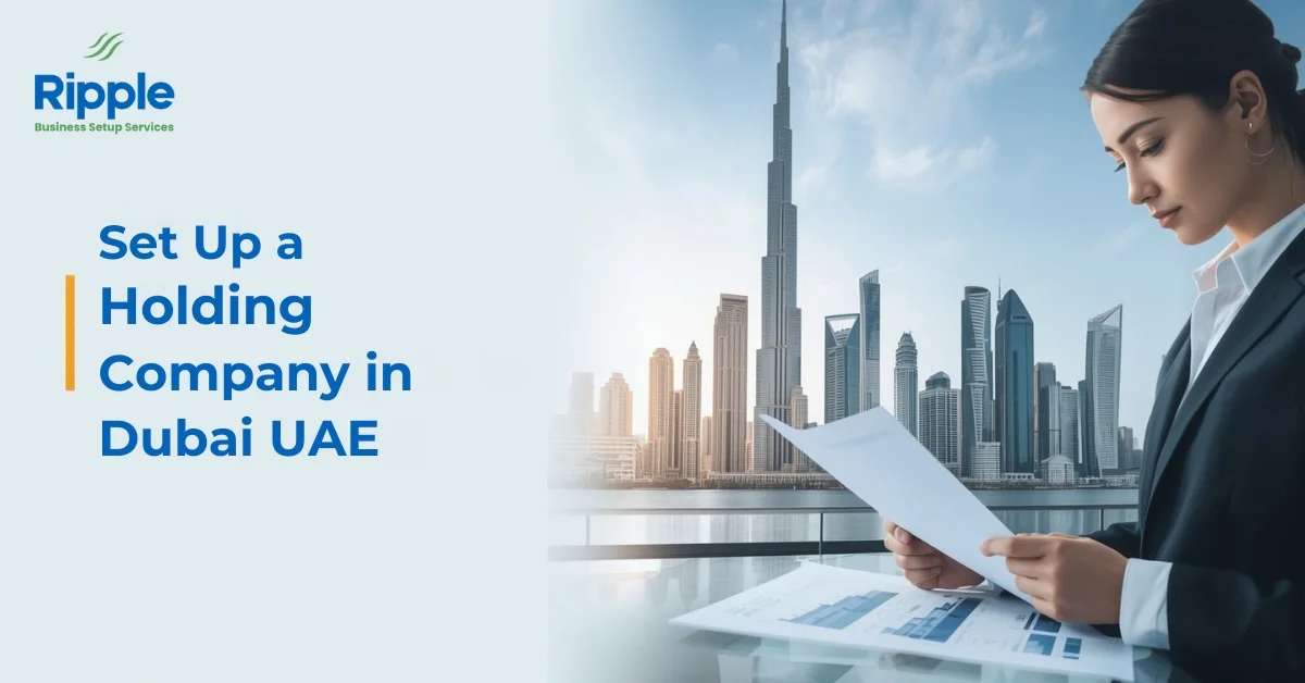 Holding company setup in Dubai UAE business concept