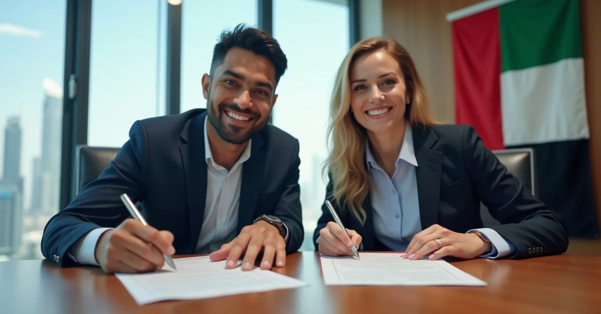 Image of signing a power of attorney document in dubai.