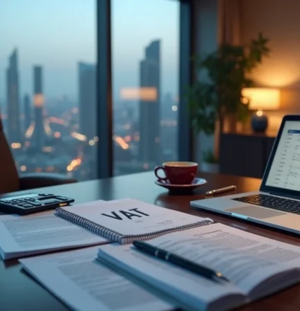 Image of Business tax filing documents for VAT in the UAE