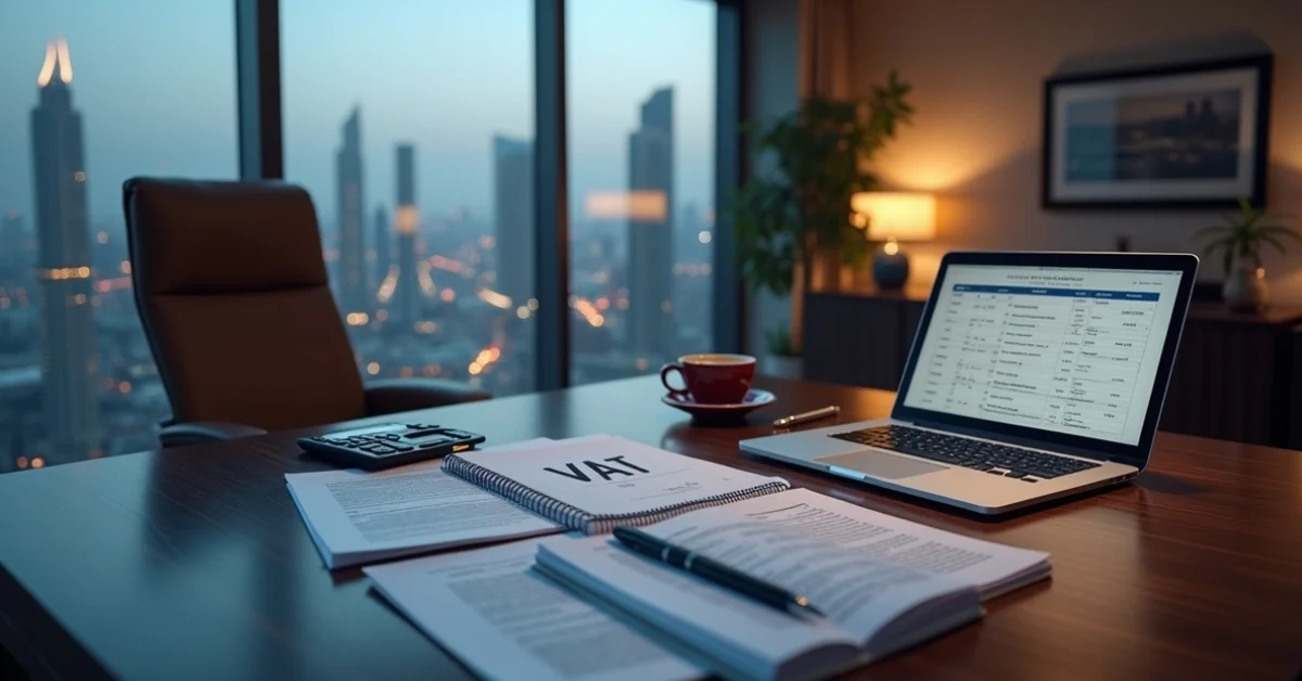 Image of Business tax filing documents for VAT in the UAE