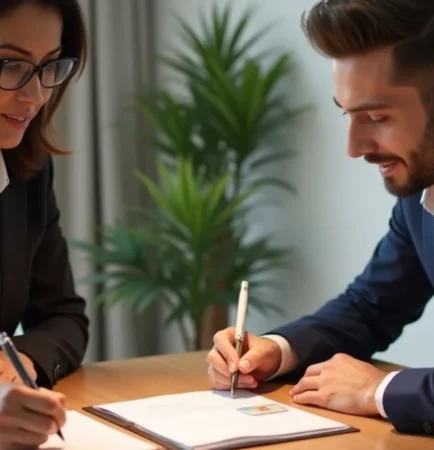 Image of witnessing a signature in dubai with notary public