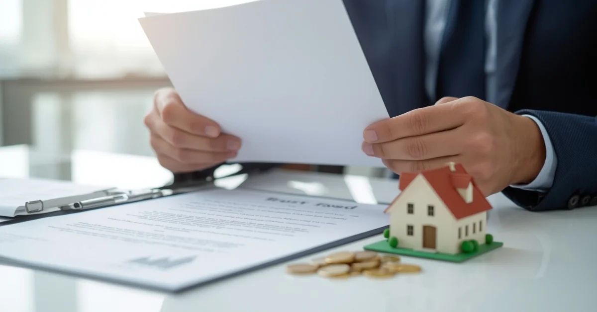 Image of Trust in UAE registration documents with model house and legal papers for asset protection