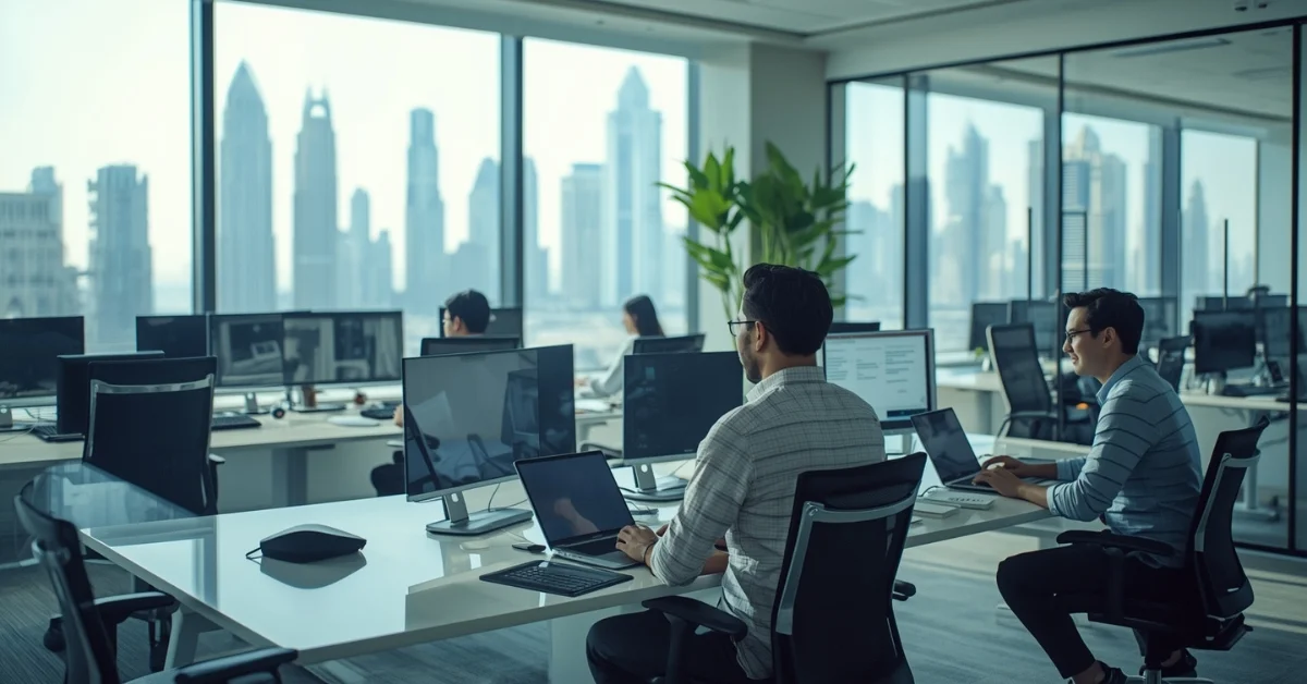 Image of a modern office environment for an IT company in Dubai.