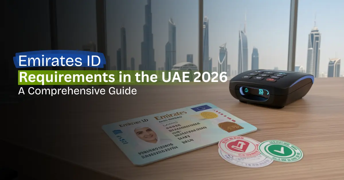 Emirates ID requirements in the UAE 2026 showing official identity card, biometric verification, and residency compliance