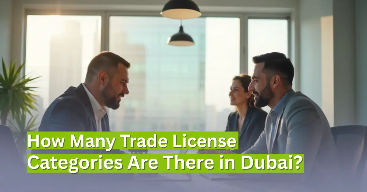 Business consultants meeting entrepreneurs in a Dubai office to discuss trade license categories and business setup in the UAE