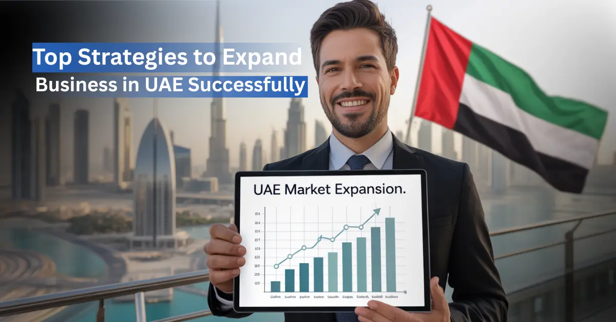 Entrepreneur and advisor celebrating successful business expansion in the UAE