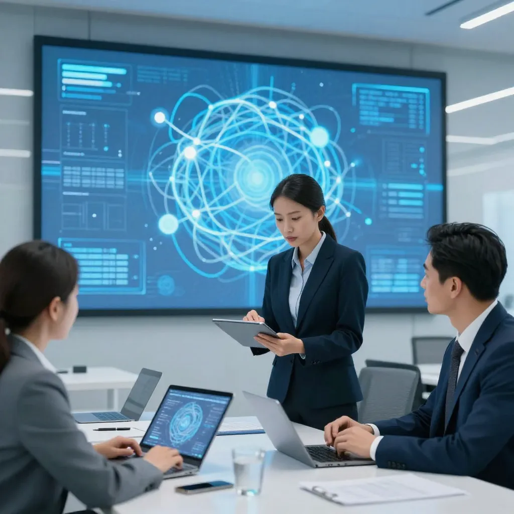 Business professionals evaluating growth opportunities in AI startups.