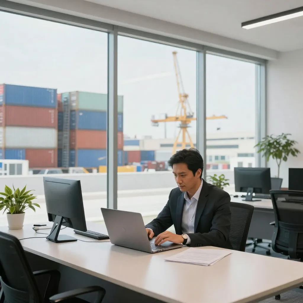 Free zone trading company office in Dubai showing international trade operations and foreign ownership benefits.