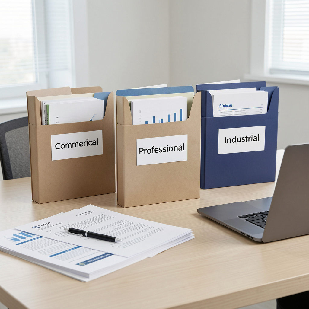 DED business activity categories including commercial professional and industrial licenses