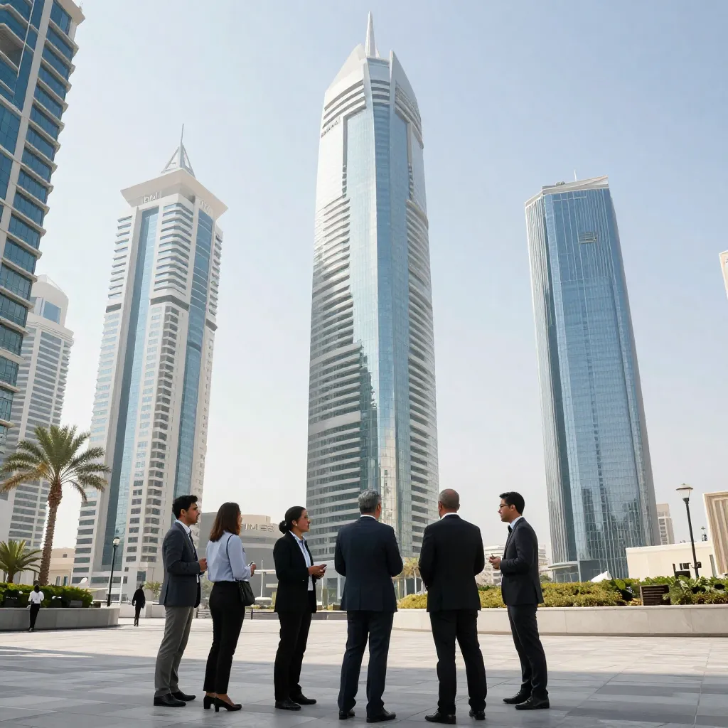 DMCC Free Zone towers in Dubai showing a modern business environment for company setup and international trade.