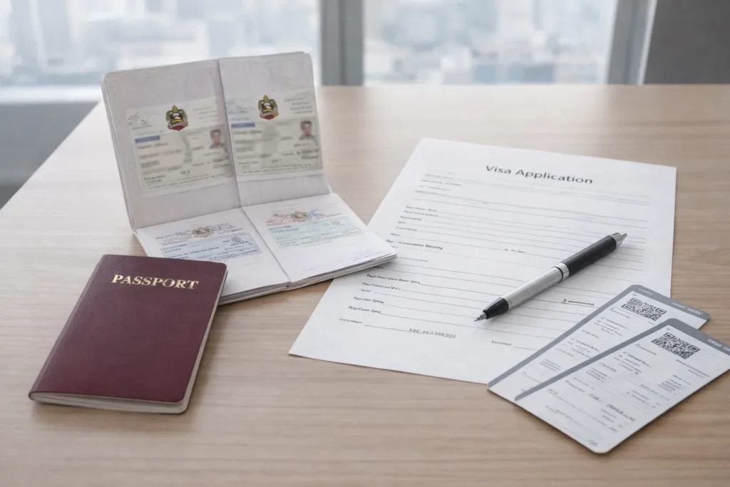 Different Dubai visa options including work, investor, family, and freelance visas