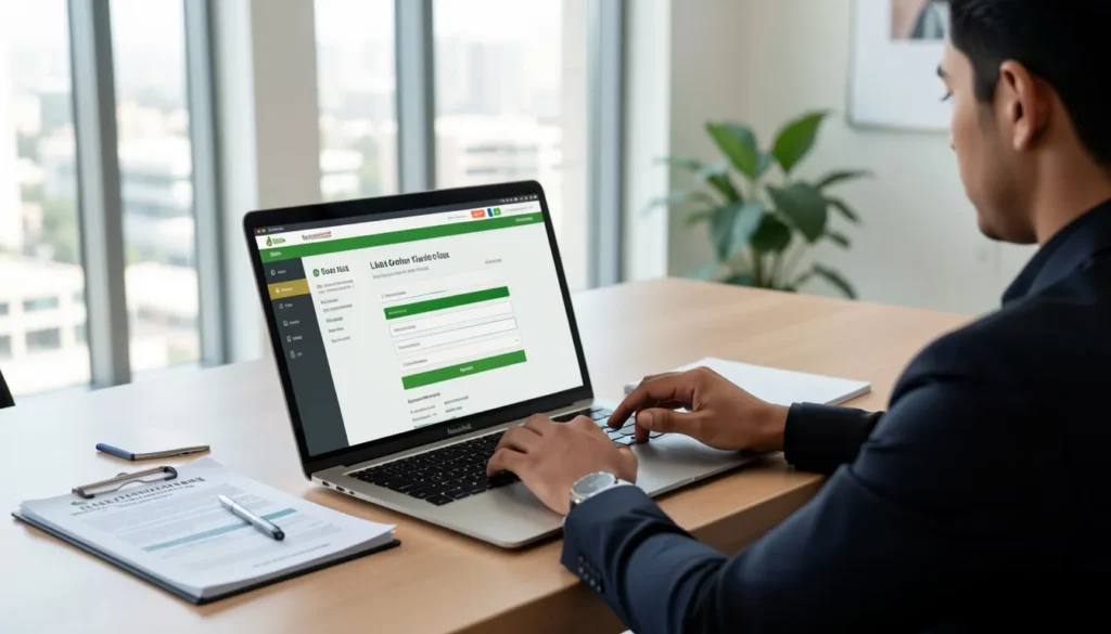 Freelancer submitting UAE Green Visa application through online portal.