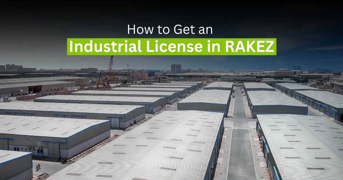 Modern industrial warehouse facility in Ras Al Khaimah economic zone.