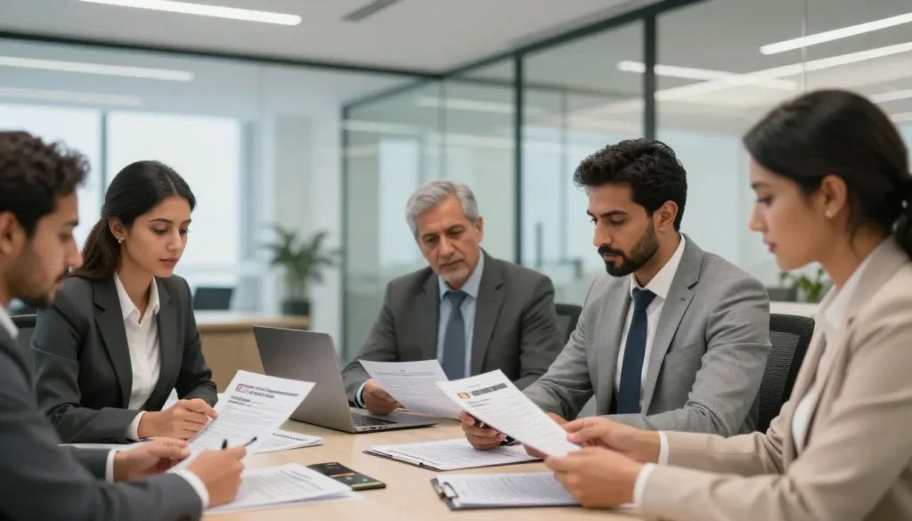 Consultant explaining UAE residency visa categories to client.