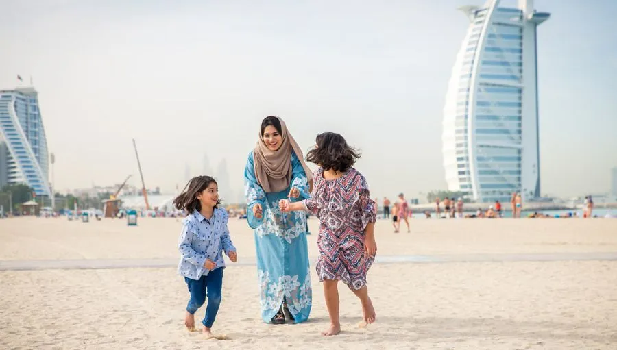 Expat family enjoying long-term residency lifestyle in Dubai.