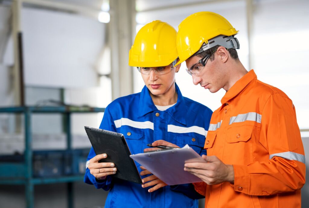 Quality manager reviewing operational standards for ISO compliance in Dubai.