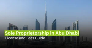 Abu Dhabi skyline with modern corporate towers in daylight.