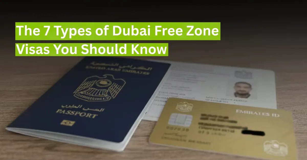 Professional expatriate holding UAE passport with Dubai skyline in background.