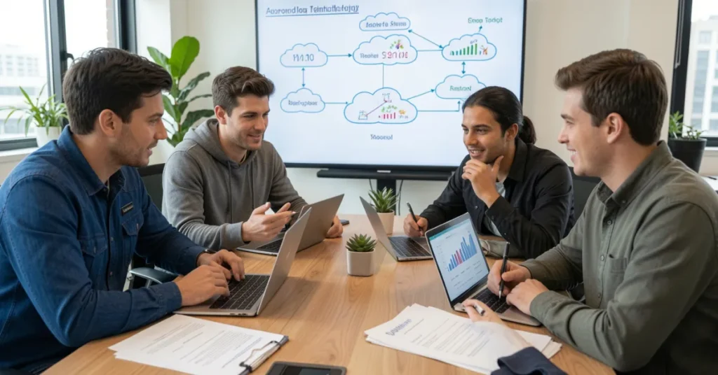 Cloud Service in UAE business infrastructure setup with IT team and service agreements in office