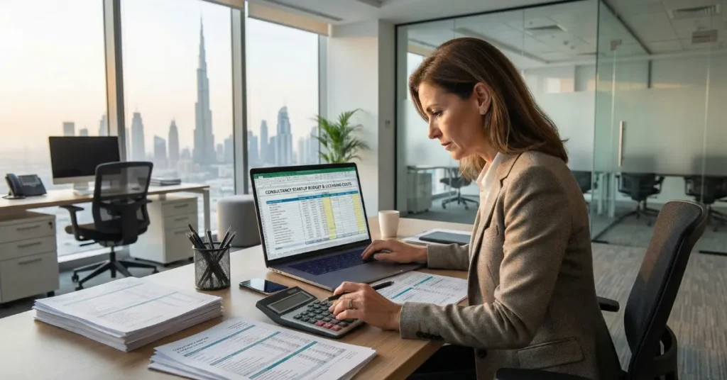 Financial planning and budgeting for Consulting License Dubai startup costs