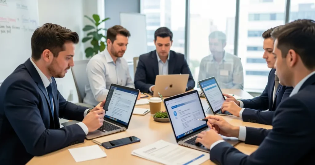 Startup team preparing compliance documents to apply for a Crypto License in Dubai