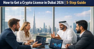 Fintech entrepreneurs planning a regulated digital asset business after obtaining a Crypto License in Dubai