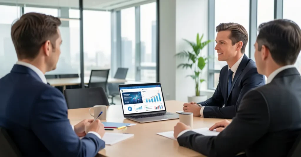 Digital Marketing Agency client acquisition meeting and marketing campaign presentation