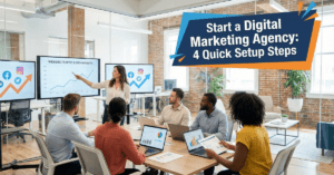 Digital Marketing Agency team planning online marketing strategy and analytics