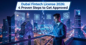 Dubai Fintech License process showing fintech innovation and digital banking ecosystem in Dubai