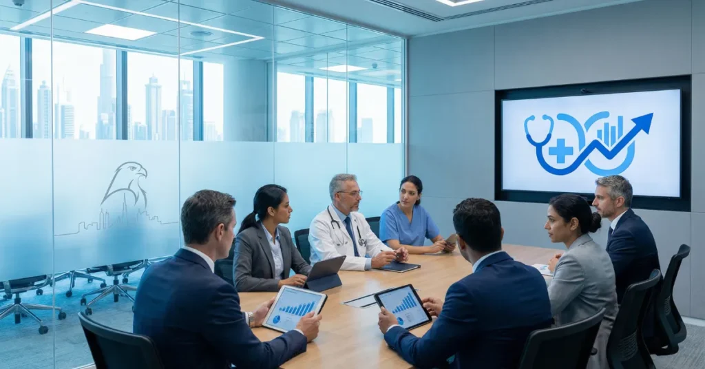 Benefits of Healthcare Holding Company in UAE showing growth, tax efficiency, and healthcare expansion