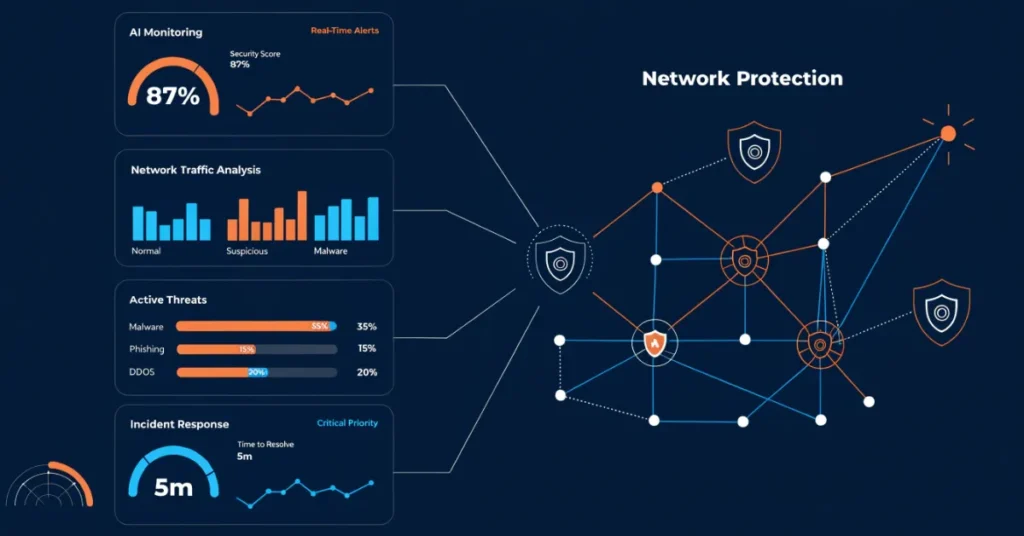 Healthcare Data Privacy cybersecurity measures with AI monitoring and data protection systems