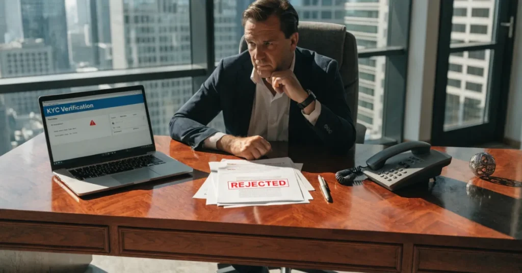 Offshore vs Onshore Banking UAE rejection reasons showing failed offshore bank account approval due to compliance issues