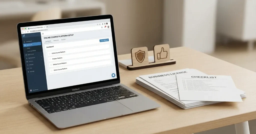 Online Education Business licensing and setup process with documents and digital platform