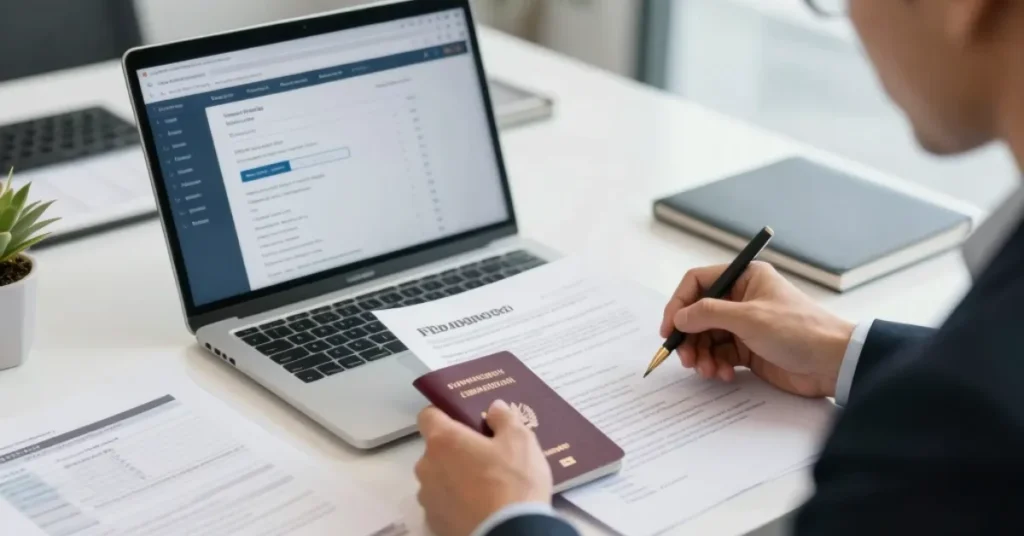 Employee visa processing and immigration documentation handled through PRO Services in UAE