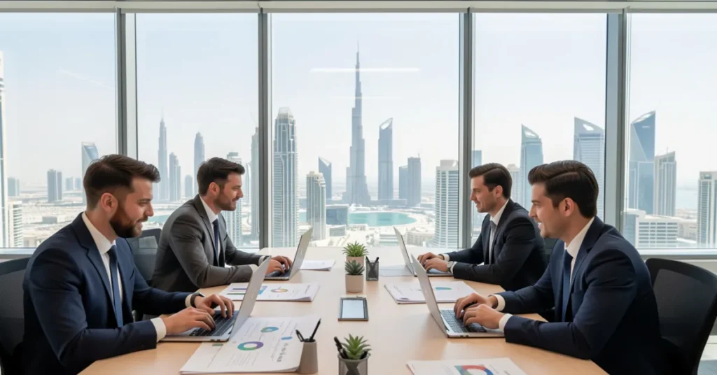 Small Business Ideas opportunities in the UAE business hub with Dubai skyline