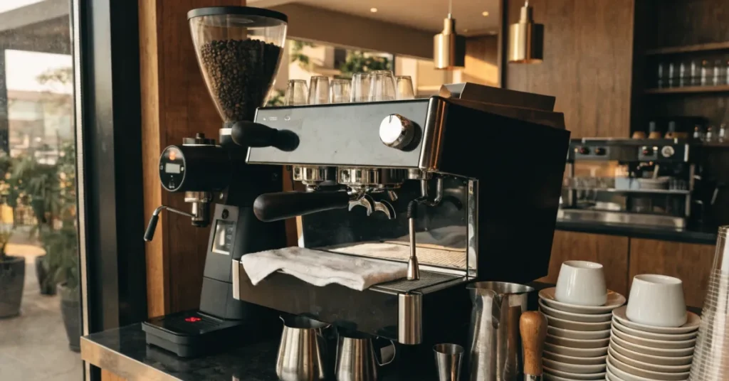 Start a Small Cafe in Dubai coffee equipment setup espresso machine and tools