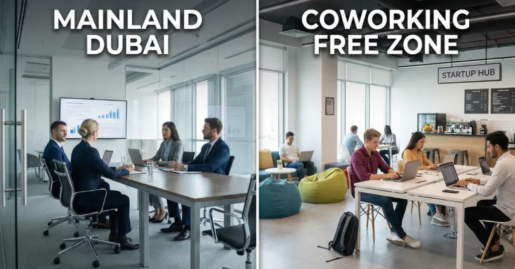 Comparison of Software Company in Dubai mainland vs free zone setup options for entrepreneurs