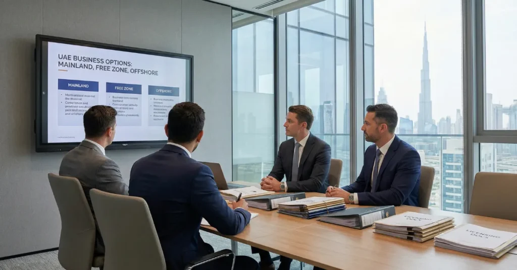 Start a Dubai Business 2026 structure selection between mainland free zone and offshore in Dubai