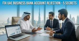UAE Business Bank Account approval process in a Dubai corporate bank office