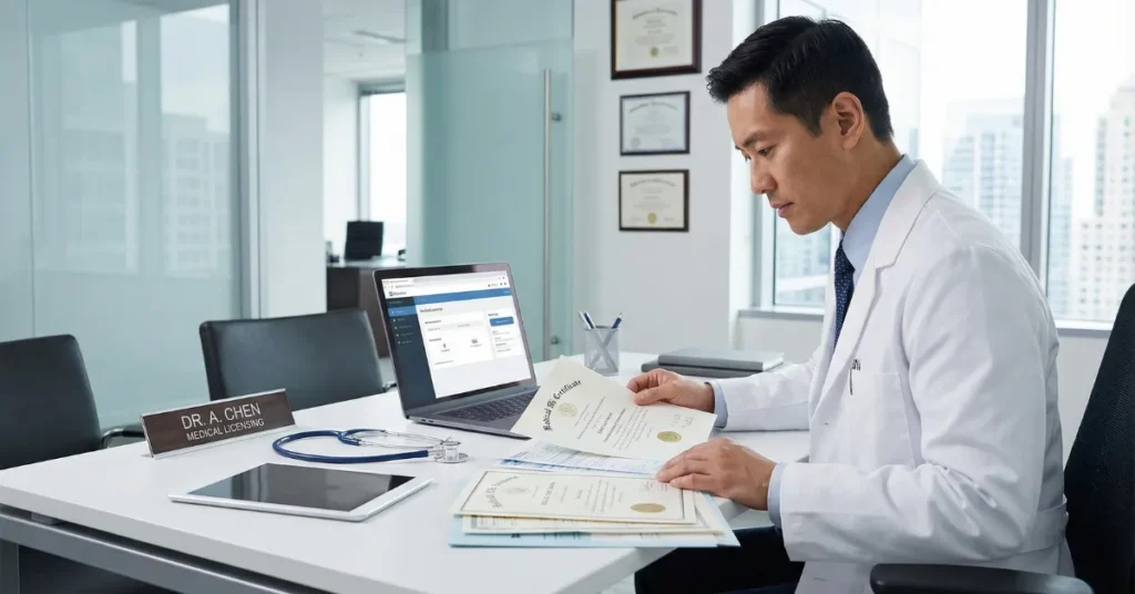 Medical licensing documents required for UAE Golden Visa eligibility for doctors in the UAE healthcare sector