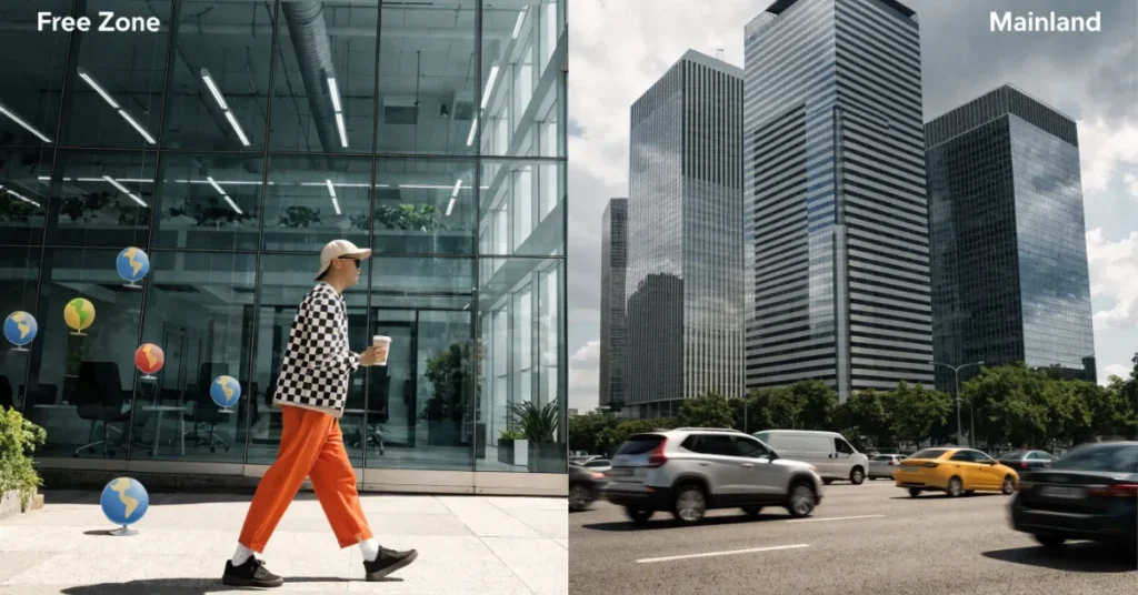 UAE Holding Company setup comparison between free zone and mainland business environments