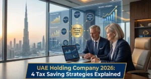 UAE Holding Company tax saving strategies with corporate structure and financial planning in Dubai