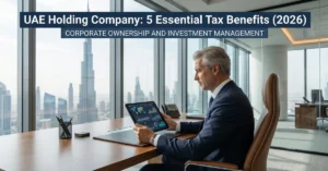 UAE Holding Company corporate structure managing global subsidiaries from Dubai