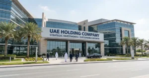 UAE Holding Company structure showing parent company managing multiple subsidiaries in Dubai business environment