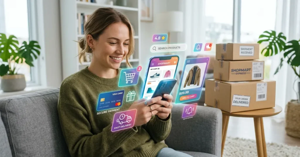 Business Trends for 2026 showing e-commerce growth and digital retail expansion in UAE market