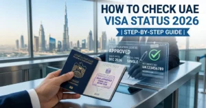 Check UAE Visa Status online with passport and digital immigration system in Dubai