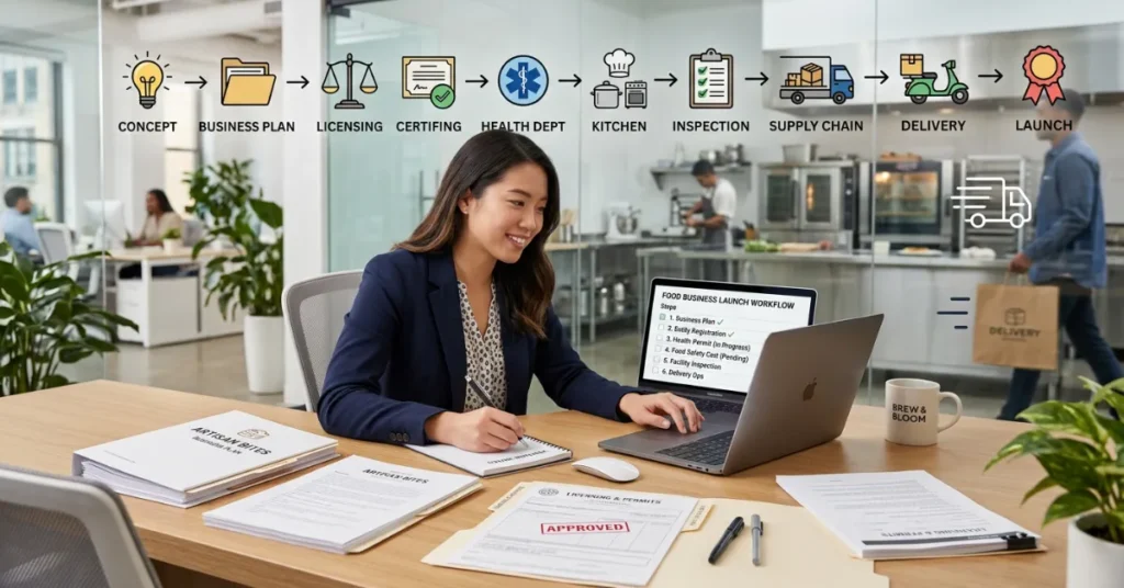 Cloud Kitchen License process in Dubai step by step business registration workflow