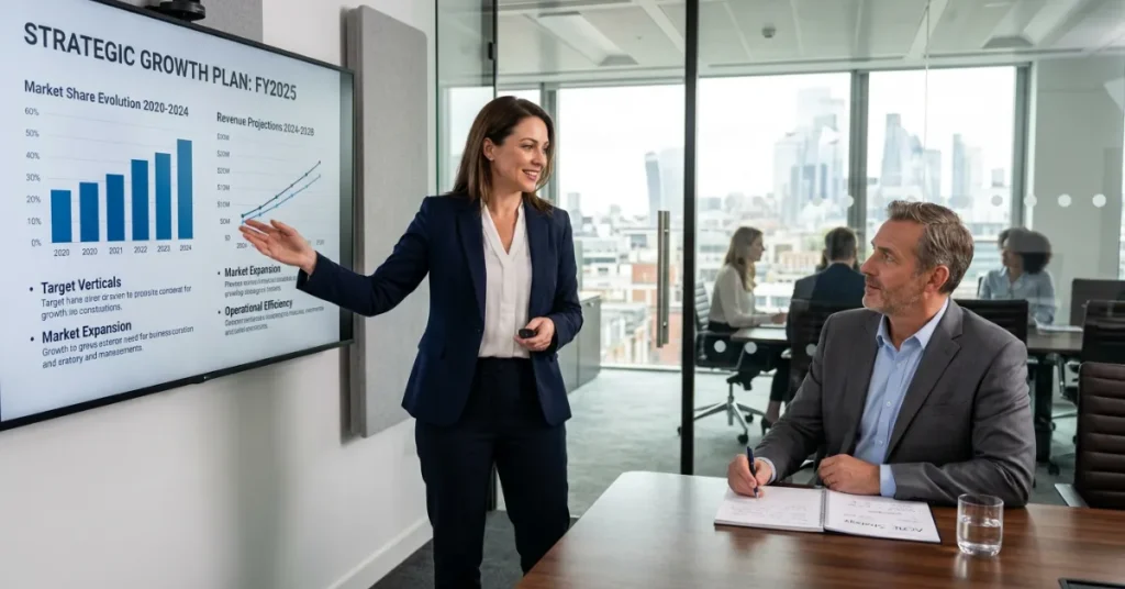 Consultancy License UAE showing consulting services, client meetings, and professional advisory business activities